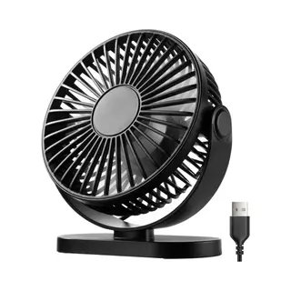 Yono Usb Tafelventilator – Stil En Kantelbaar – 3 Snelheden – Ventilator Voor Bureau, Computer En Laptop – Zomer Koeling – Zwart