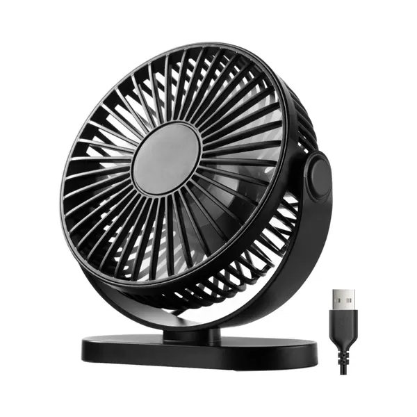 Yono Usb Tafelventilator – Stil En Kantelbaar – 3 Snelheden – Ventilator Voor Bureau, Computer En Laptop – Zomer Koeling – Zwart thumbnail