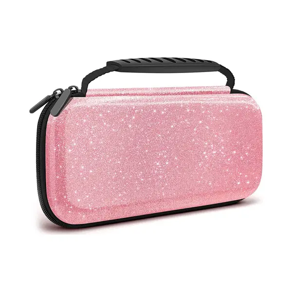 Yono Hard Case Geschikt Voor Nintendo Switch Oled - Beschermhoes - Opbergtas - Hoes - Koffer - Accessoires - Glitter Roze thumbnail