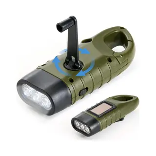 Yono Opwindbare Zaklamp - Dynamo Oplaadbaar Zonder Batterij - Led Knijpkat - Camping Noodverlichting