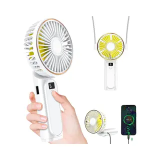 Yono Handventilator - Draagbare Mini Ventilator - Oplaadbaar - Powerbank - 6 Standen - Wit