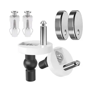 Yono Wc Bril Scharnieren Set Met Kapje - Universeel - Toiletbril Scharnier - Bevestigingsset - 2 Onderdelen