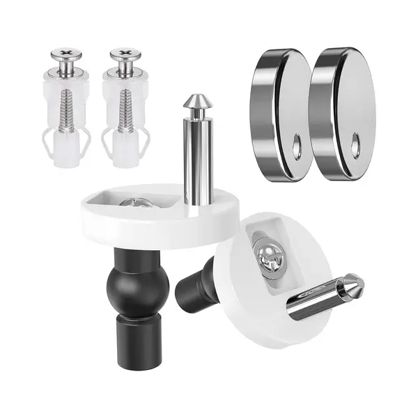 Yono Wc Bril Scharnieren Set Met Kapje - Universeel - Toiletbril Scharnier - Bevestigingsset - 2 Onderdelen thumbnail