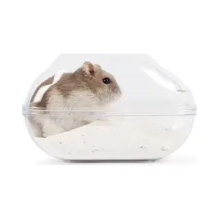 Hamster Gerbil Zandbak Afgesloten Huisje - Bakje Zand - Toilet Zandbad
