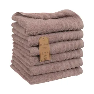 Betully ® Albea- Handdoeken 50 X 100 Cm - Set Van 6 - Hotelkwaliteit – Zware Kwaliteit 500 G/m2 Beige