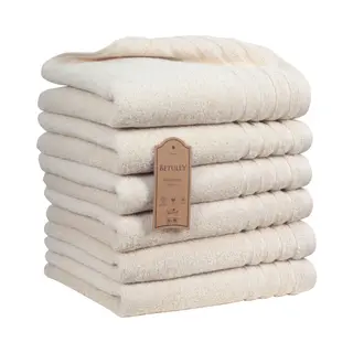 Betully ® Magnee - Handdoeken 50 X 100 Cm - Set Van 6 - Hotelkwaliteit – Zware Kwaliteit 500 G/m2 Natuur Creme