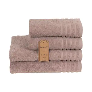 Betully ® - Handdoeken Set - 50x100(2stuk) - 70x140cm(2stuk) - Set Van 4 - Hotelkwaliteit – Zware Kwaliteit 500 G/m2 Beige