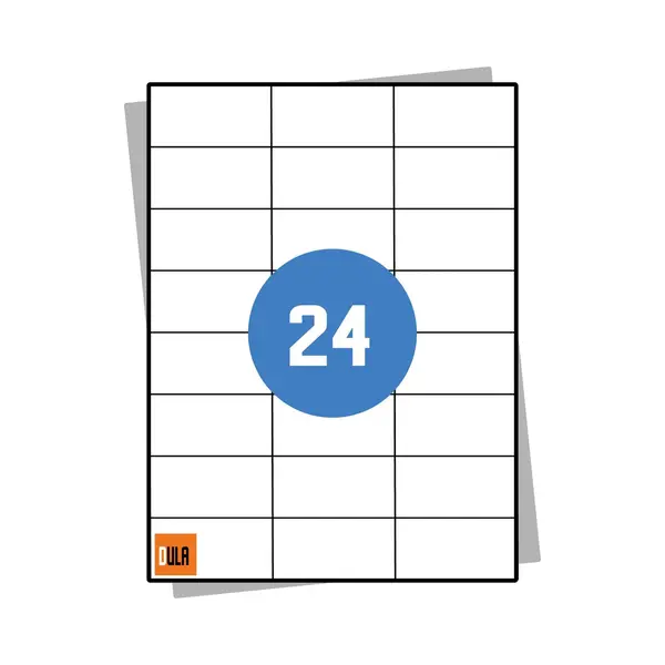 Dula Etiketten - Stickervellen A4 - 24 Stickers Per Vel - 70 X 37 Mm - 100 Vel thumbnail