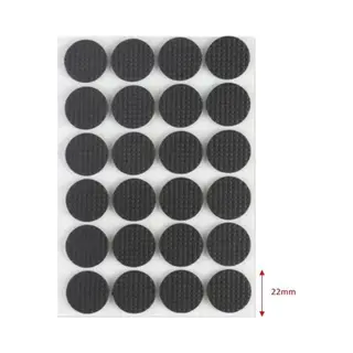 Fsw-Products - Zelfklevend Meubelonderzetters Zwart – 24 Stuks - 2.2cm Dia - Antikras - Zelfklevende Vilt - Stoelpoot Beschermers - Vloer Beschermer