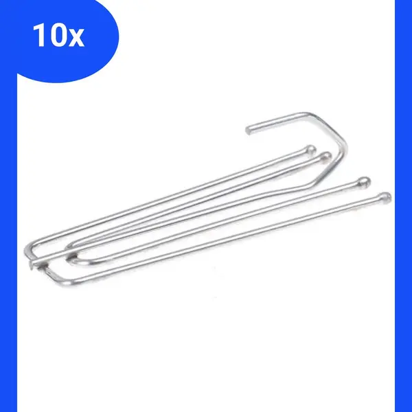 Fsw-Products – 10 Stuks Rvs Plooihaken – 4-Poot Longneck Kuifhaken (7 Cm) – Stevige Profielkuifhaken Voor Gordijnen – Inschuifbare Schelphaken thumbnail