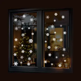 Plakkers Raamstickers Kerst 55 Stuks Herbruikbaar - Sneeuwvlokken Voor Kerstmis - Statische Raamdecoratie Voor Kerst