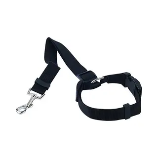 Igoods Hondengordel - 2-in1 Hondenriem - Veiligheidsgordel - Verstelbaar - Nylon - Zwart