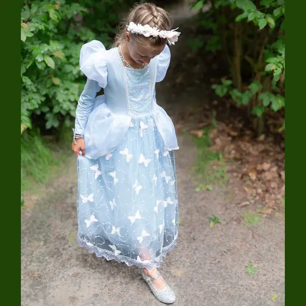 Prinsessendroom - Magische Assepoester Jurk - 134/140 (8/9 Jaar) - Prinsessenjurk - Verkleed Kleding - Feestjurk thumbnail
