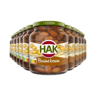 Hak Bruine Bonen - Tray 12x370 Gram - Boordevol Proteïne / Eiwit En IJzer - Vegan - Plantaardig- Vegetarisch - Gemaksgroenten - Groenteconserven -