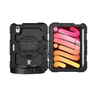 Turtle Shift Hoes - Geschikt Voor IPad Mini 7 En IPad Mini 6 - Hoes Met Screenprrotector En Schouderriem - Shockproof - Met Standaard - Zwart