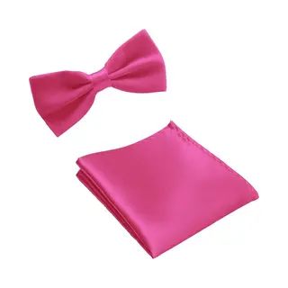 Vlinderstrik - Inclusief - Pochette - Donker Roze - Strik - Strikje - Vlinderdas - Pochet - Heren - Cadeau