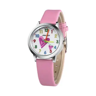 Fashion Favorite Kinder Horloge | Hartje Lichtroze | Kunstleer | Ø 30 Mm