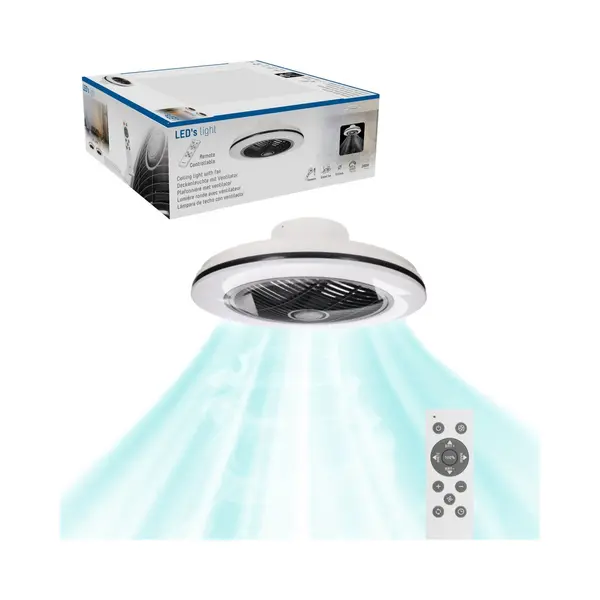 Led's light by Shada Moderno Deckenventilator Mit Beleuchtung - Bedienung Per Fernbedienung - Deckenlampen Mit Ventilator & Lampe - 3D Luft thumbnail