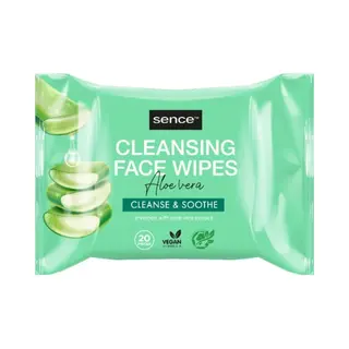 Sence Aloe Vera Gesichtsreinigung Tücher Mit Zitronensäure, Vitamin A, Vitamin C Und Panthenol, Vegan Face Care Facial Cleansing Wipes Beauty