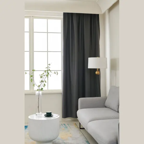 Maroyathome Elsa - Gordijn - Verduisterend - Met Plooiband - Kant-en-klaar - 144x180 Cm - 144 Cm Breedte En 180 Cm Lengte - Antraciet - 1 Stuk thumbnail
