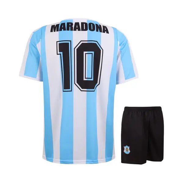 Kingdo Argentinie Voetbaltenue Maradona - Voetbaltenue Kinderen - Shirt En Broekje - Jongens En Meisjes - Volwassenen - Heren En Dames-152 thumbnail