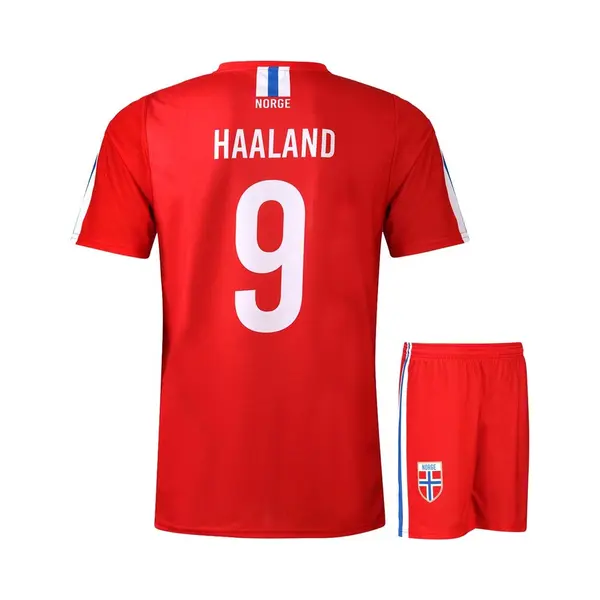 Kingdo Norwegen Fußball Trikot Set Haaland - Kinder Und Erwachsene - Jungen - Sportsachen - Geschenk - Sport T Shirt - Sportbekleidung - Größe 152 thumbnail