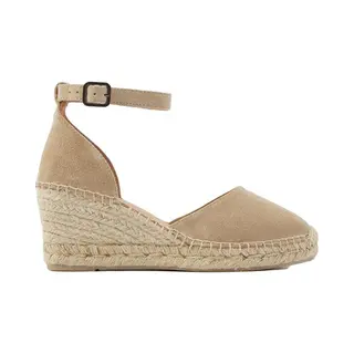 Via Vai Flora Braid Espadrilles Dames - Suède - Beige - Maat 40