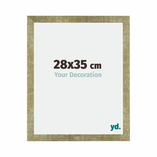 Yd. Your Decoration - Bilderrahmen 28x35 Cm - Gold Antik - Billderrahmen Aus Mdf Mit Acrylglas - Antireflex - 28x35 Rahmen - Mura