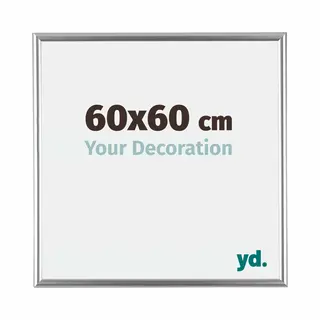 Yd. Your Decoration - Bilderrahmen 60x60 Cm - Silber - Bilderrahmen Aus Kunststoff Mit Acrylglas - Antireflex - 60x60 Rahmen - Bordeaux