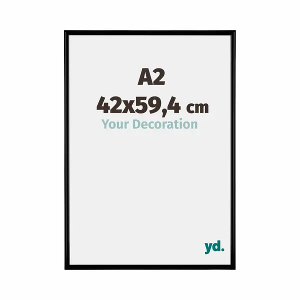 Yd. Your Decoration - Bilderrahmen Din A2 42x59.4 Cm - Schwarz Matt - Bilderrahmen Aus Kunststoff Mit Acrylglas - Antireflex - Din A2 42x59.4 Rahmen - thumbnail
