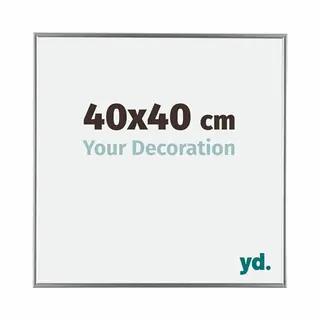 yd. Your Decoration - Bilderrahmen 40x40 Cm - Silber Hochglanz - Bilderrahmen Aus Kunststoff Mit Acrylglas - Antireflex - 40x40 Rahmen - Evry