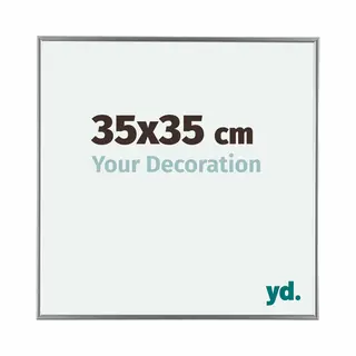 yd. Your Decoration Fotolijst 35 X 35 Cm, Kunststof Fotokader Met Acrylglas, Ontspiegeld Glas, Uitstekende Kwaliteit, Zilver, Evry