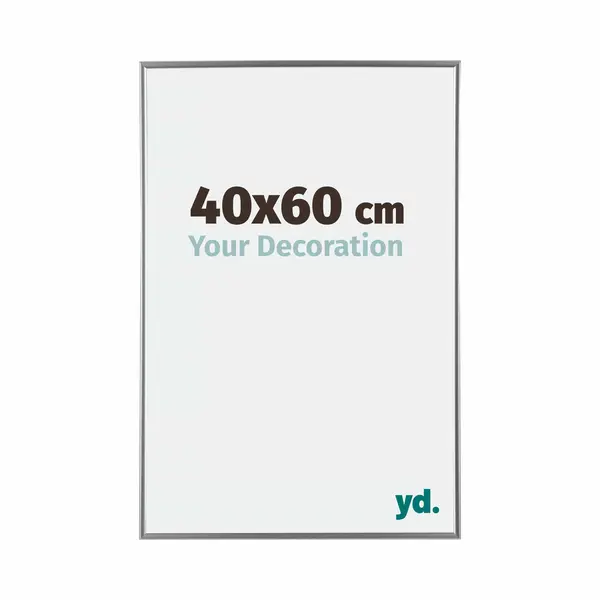 yd. Your Decoration - Picture Frame 40x60 Cm - Silver High Gloss - Decorative Wall Frame In Plastic With Antireflection - Frame 40x60 - Evry thumbnail