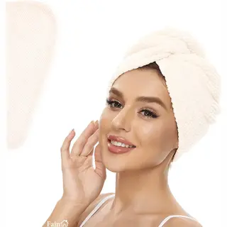 Fain® - Premium Haarhanddoek – Hair Towel – Wit – Voor Alle Haartypes - Haarhanddoek Microvezel - Hoofdhanddoek – Haartulband –