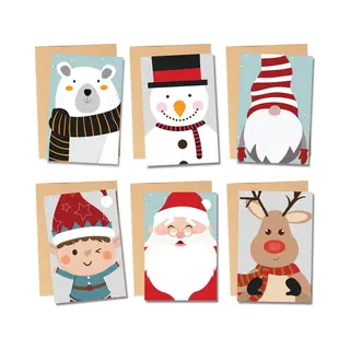 Partizzle® Partizzle 36x Leuke Kerstkaarten Met Enveloppen Set - Leuke Wenskaarten Versturen - Ansichtkaarten Kerst 2025 - 15x10 Cm