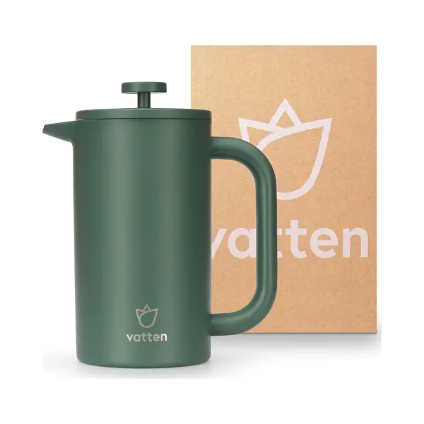 Vatten® Premium Rvs French Press - Donkergroen - 1 Liter - Dubbelwandige Koffiemaker - Cafetière thumbnail