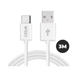 WiseQ Usb Naar Usb C Kabel - Oplaadkabel Voor Fast Charge Datakabel Voor Alle Apparaten - Wit - 3M