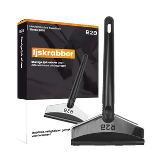 R2B Stevige IJskrabber Auto - Extra Breed - Rvs & Gehard Kunststof - Ruitenkrabber Auto - Glaskrabber - Glasschraper - Autoaccessoires