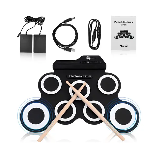 SEZGoods Luxe Drumstel - Inclusief Drumstokken En Oordopjes - Drumstel Voor Kinderen - Drumpad - Drumstel Elektronisch - Kinder Drumstel thumbnail