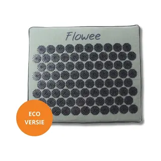 Flowee Spijkermat Klein Eco - Groen Met Grijs - Vulling Kokosvezels & Boekweitkaf - 44x37 Cm - Acupressuur Mat - Spijkerbed - Acupunctuur - Shakti
