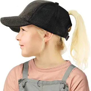 Mylinsé Glitter Meisjes Pet Zwart (5-9 Jaar) - Petje Kind - Kinderpet - Zomer Cap - Zonnehoed - Baseballcap