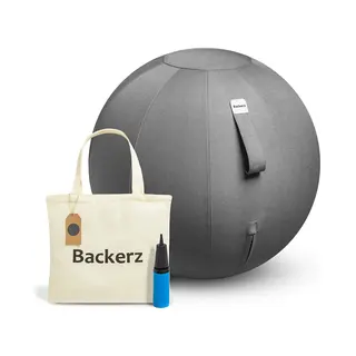 Backerz Zitbal 65 Cm - Ergonomische Yoga Bal - Linnen Donkergrijs