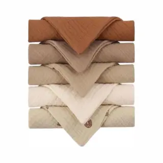 Lalieloe Spuugdoekjes - Monddoekjes - 5 Stuks - Beige - 23 X 23 Cm - Met Lusje - Luxe Kwaliteit