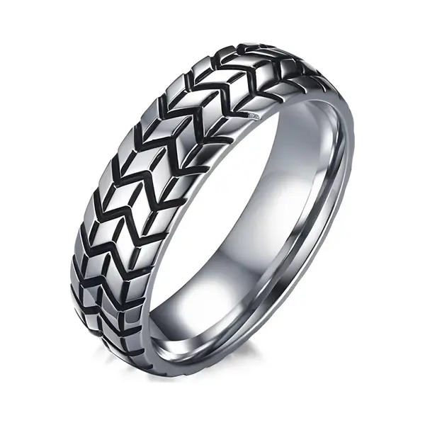 Ring Heren Zilverkleurig Staal - Rvs Ringen Voor Man Van Mauro Vinci - Met Geschenkverpakking - Maat 8 thumbnail