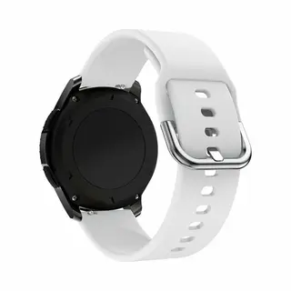 By Qubix - Smartwatch Bandje 20mm - Siliconen Sportband - Wit - Geschikt Voor Garmin Forerunner 570 (42mm) - 55 - 245 - 645 - Geschikt Voor Garmin