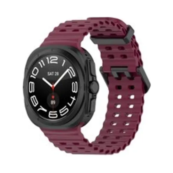 By Qubix Marine Band Siliconen - Wijnrood - Geschikt Voor Samsung Galaxy Watch Ultra / Ultra 2025 47mm thumbnail