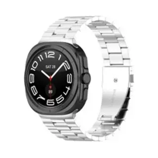 By Qubix Stalen Schakelband - Zilver - Geschikt Voor Samsung Galaxy Watch Ultra / Ultra 2025 47mm