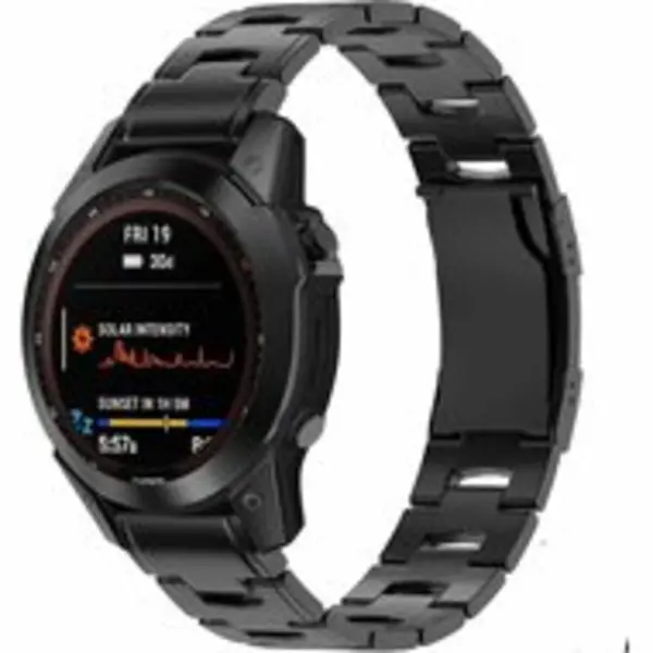 By Qubix - 26mm Quickfit - Titanium Schakelband - Zwart - Geschikt Voor Garmin Fenix 8 - 8 Pro - 51mm thumbnail