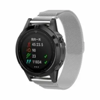 By Qubix - 22mm Quickfit - Milanese Bandje -Zilver - Geschikt Voor Garmin Fenix 8 - 8 Pro - 47mm - Geschikt Voor Garmin Bandje