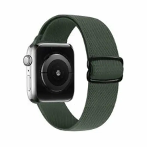By Qubix Solo Loop Nylon Bandje - Groen - Geschikt Voor Apple Watch 44 Mm - 45 Mm - 46 Mm - 49 Mm (Ultra 1, 2 En 3) - Compatible Apple Watch Bandje - thumbnail